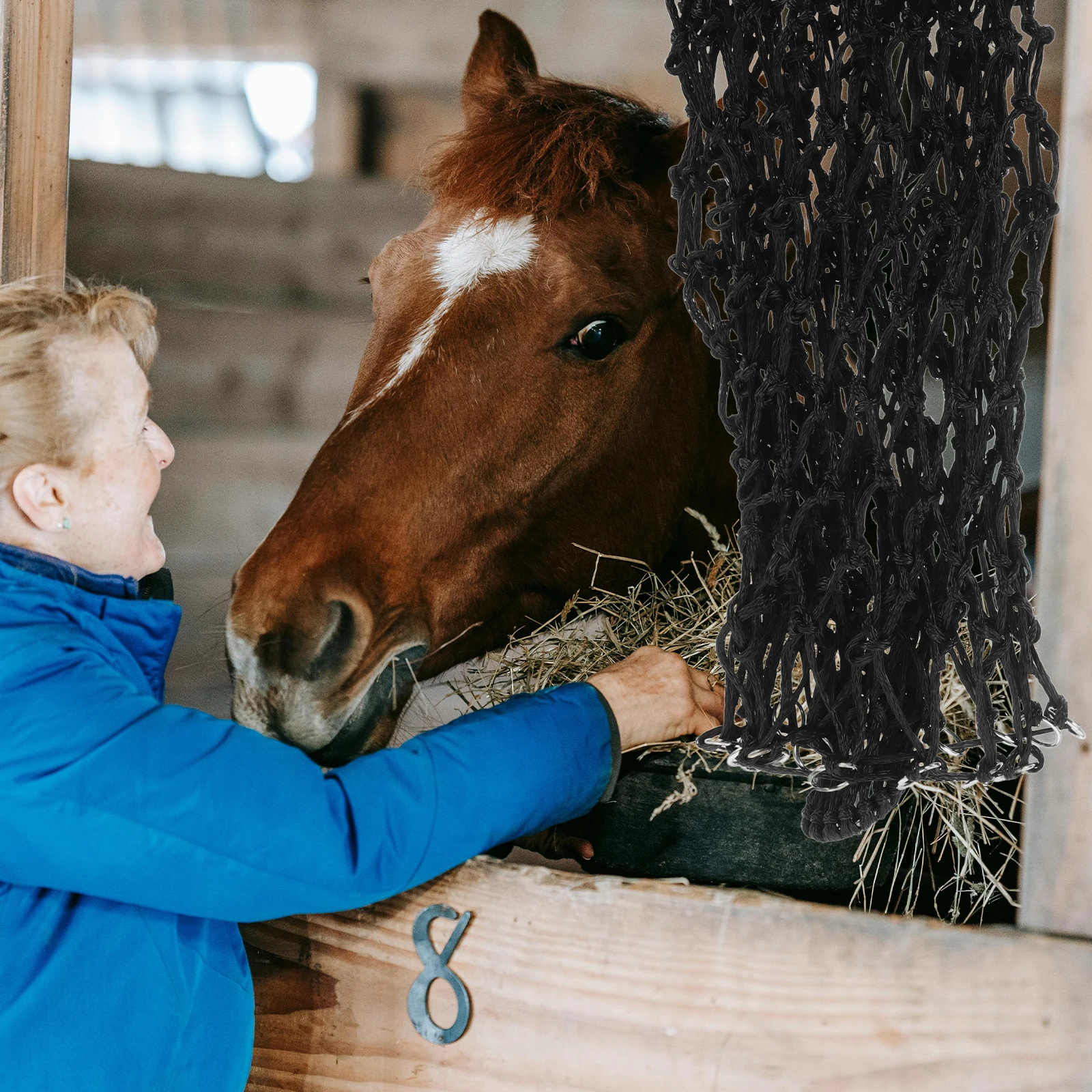

Horse Grass Straw Net Bag Mesh Nylon Feeding Pouch for Slow Eating Aid Digestion Farm Horse Hay Bag Straw Pouch Pet Supplies