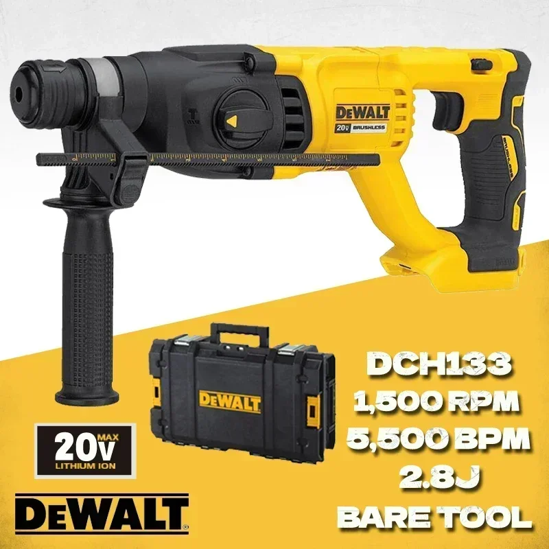 Dewalt Brushless Rotary Hammer DCH133 20V MAX XR Variable Speed Multifunctional Industrial Rechargeable Impact Drill Power Tools