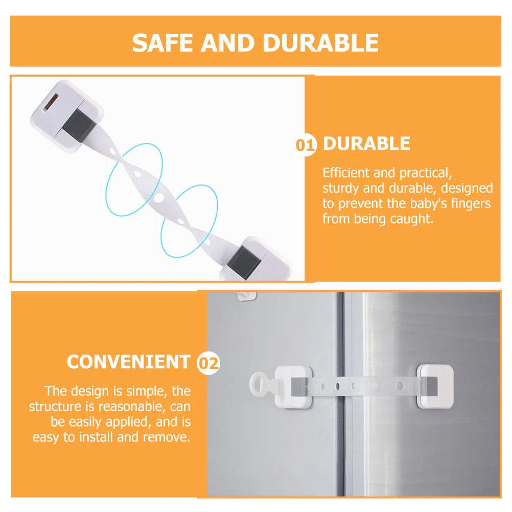 1Set Safety Strap Locks for Cabinet Doors Drawers Fridge Freezer Toilet Cupboard Proof Locks Anti Pinch Protection
