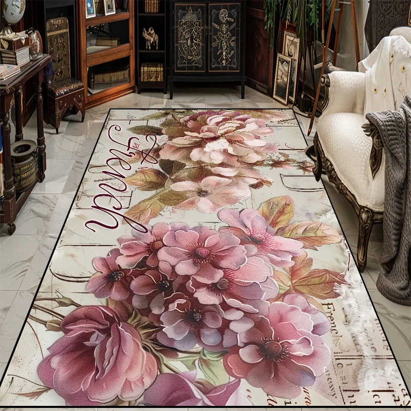 Modern 3D Floral Living Room Decor Carpet Soft Flannel Rugs for Bedroom Bedside Modern Fashion Decoration Home Sofa Floor Mat 러그