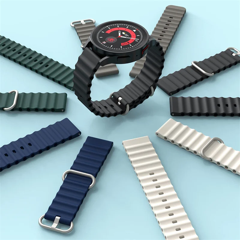 Ocean watch band For Samsung Galaxy 4/5/6/Classic 46mm/active 2/Gear Silicone 22mm 20mm Bracelet Huawei Watch GT2/2e/3/Pro strap