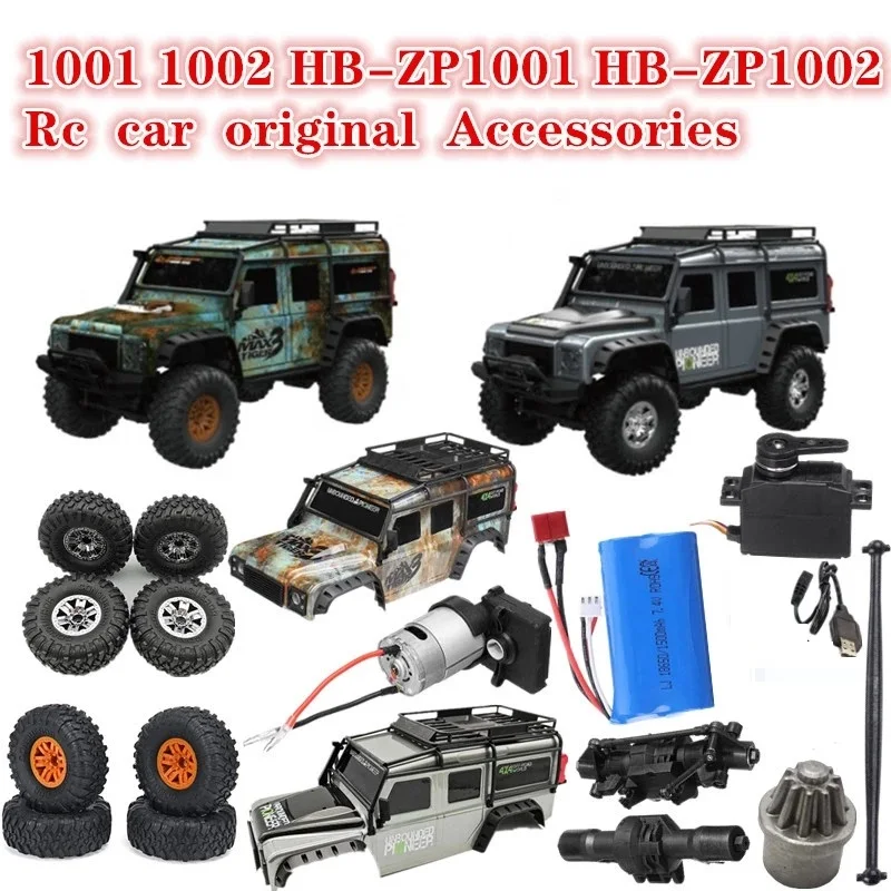 Acessories For 1001 1002 HB ZP1001 HB ZP1002 RC Car 7.4V 1500mAh 3000mAh battery Drive shaft tire Car shell gear  spare parts