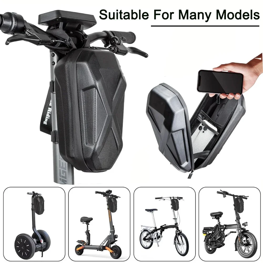 Universal Scooter Bag, Waterproof Front Bag EVA Handlebar Bag, Electric Scooter Storage Bag Compatible with Multiple Models