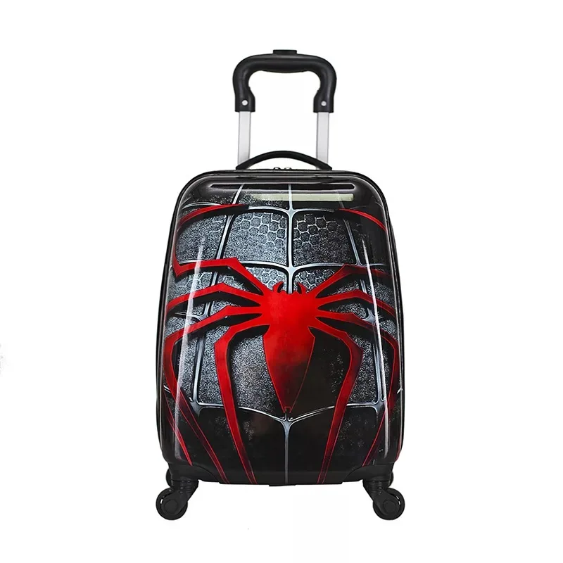 Maleta con ruedas de dibujos animados para niños, bolsa de equipaje con ruedas, carrito de viaje, regalo para niñas y niños, equipaje rodante, 16 \