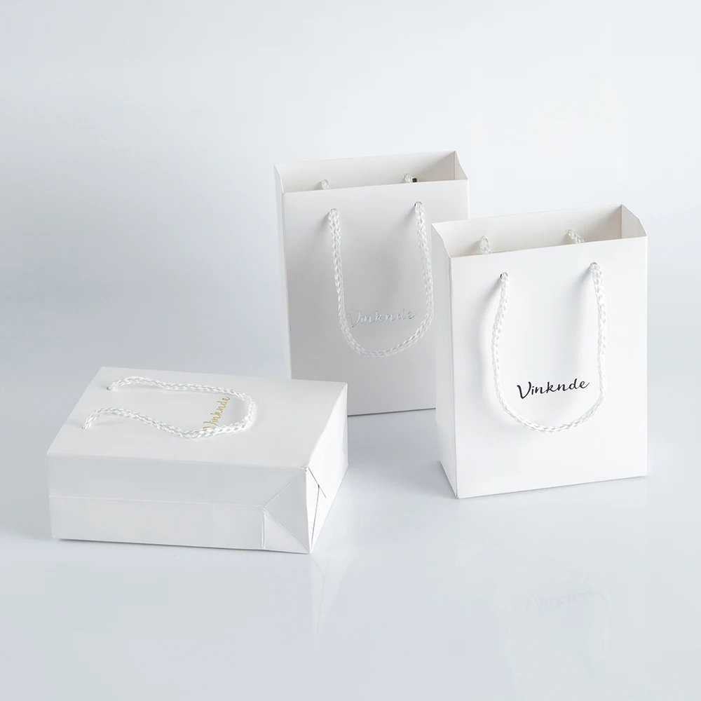 100 Custom Logo Luxury White Paper Tote Bag Brown Kraft Crafts Wax Shopping Food Storage Gift Packaging Paper Bag with Handles