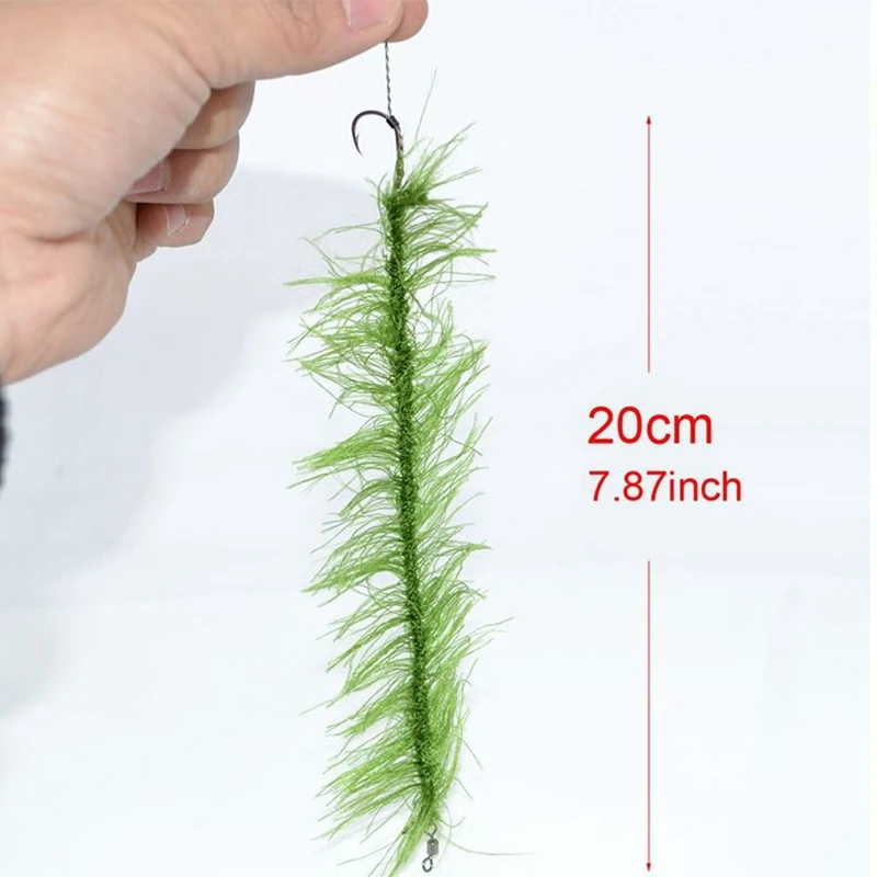 Hirisi Weed Carp Fishing Hook Ready Made Hair Combi Rig Hook Ready Tied Accessories