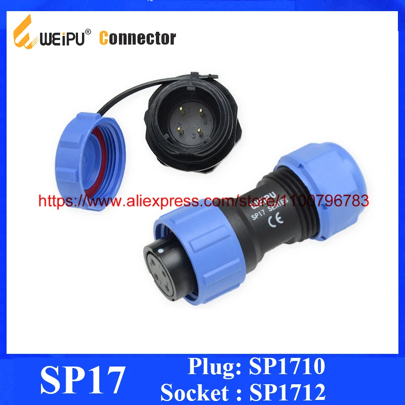 Original Weipu SP17 Connector 2 3 4 5 7 9 10 Pin Docking Female Male Plug Front mount Socket Dust Cap SP1710 & SP1712