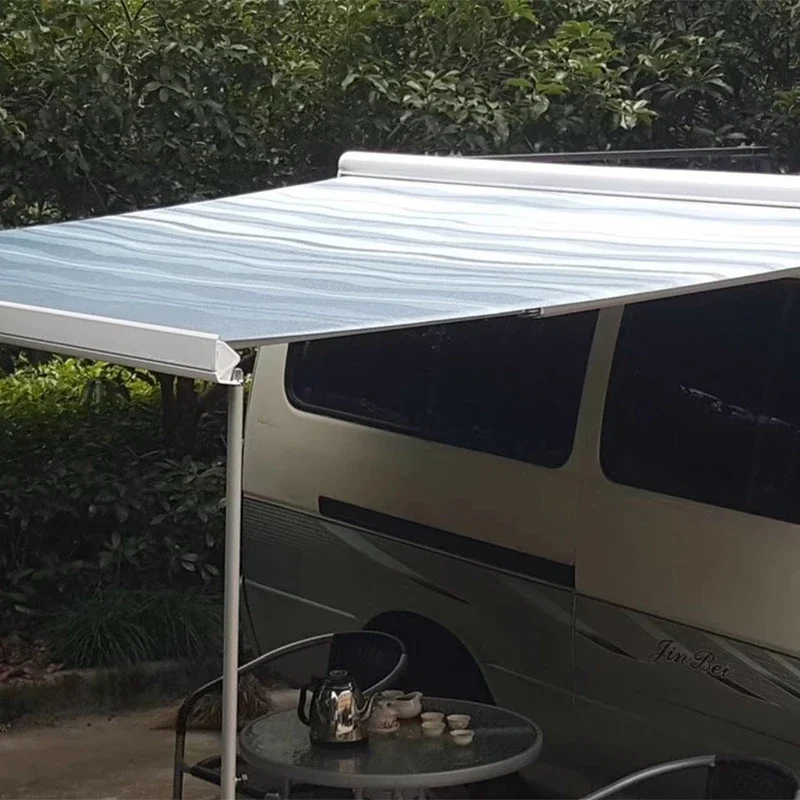 12V Electric High-end RV Awning Canopy Manual Sunshade Car Side Tent Chase Iveco Special 2*1.5M/2*2.5M Window Sunshades Camping