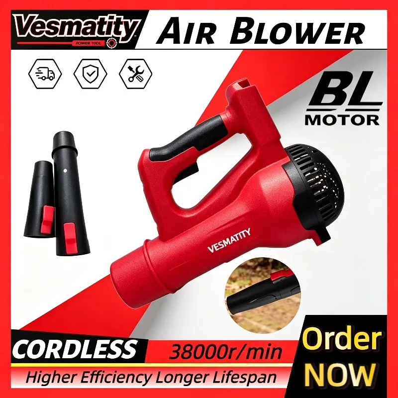 Cordless Portable Brushless Handheld Air Blower, Jet Turbo Leaf Fan Power Tool for Garden, Car For Milwaukee Battery