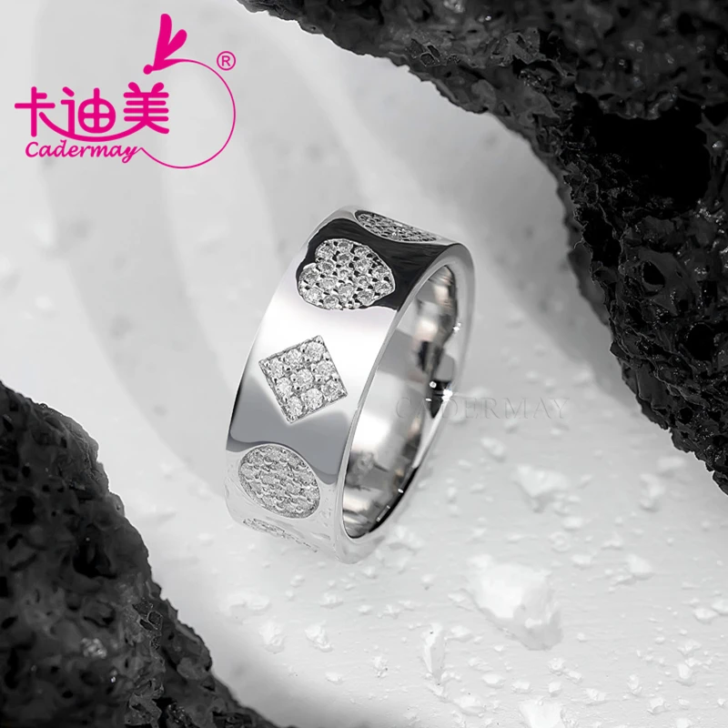 CADERMAY High Quality 925 Silver White Gold Plated D VVS1 Moissanite Ring Wedding Party Gifts Brand For Women