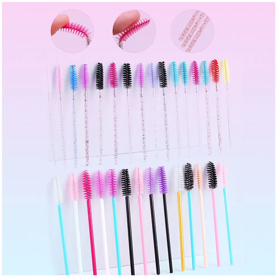 

50Pcs Disposable Eyelash Brushes Eyelashes Extension Tools Eyebrow Brush Mascara Wands Applicator Spoolers Eye Lashes Cosmetics