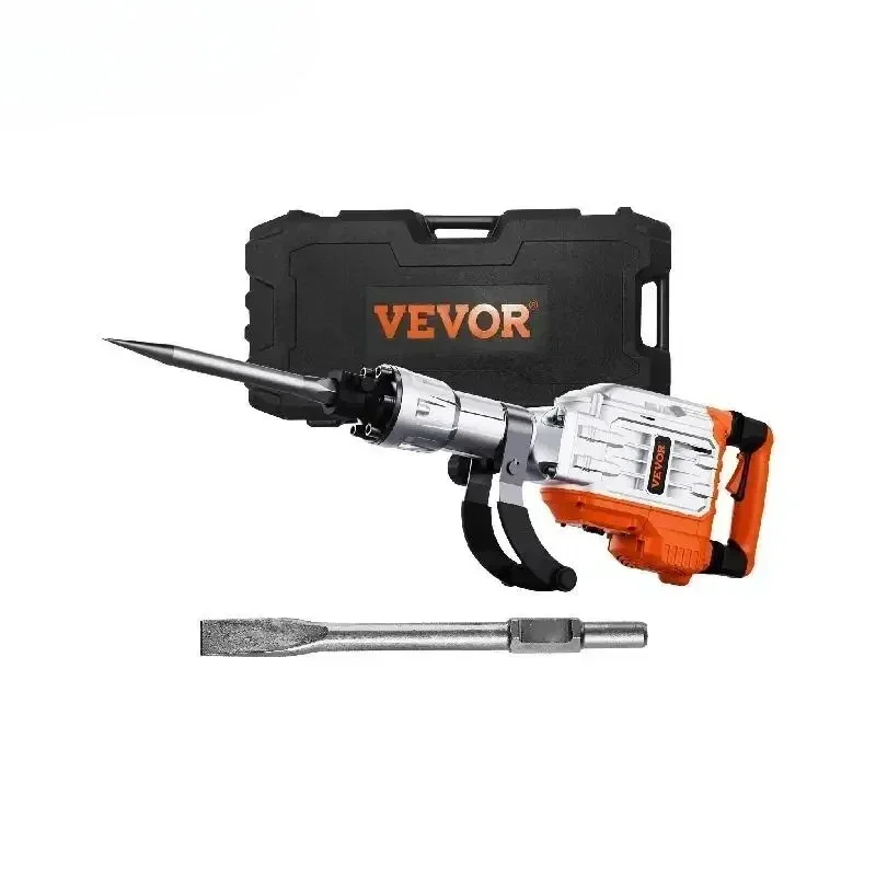 3500W Demolition Jack Hammer 60J Electric Jackhammer Concrete Breaker with 2 Chisel Bits for Trenching and Breaking Holes