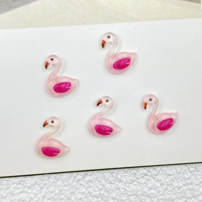 20 قطع الكرتون سوان DIY مجوهرات من مادة الراتنج والمنمنمات مسمار الفن الفنون الحرف 3D المجوهرات الزخرفية