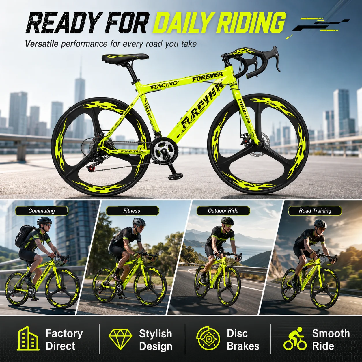 จักรยานเสือหมอบ 700C 24 สปีด ด - Cycling Commute Speed บทวิจารณ์และราคา