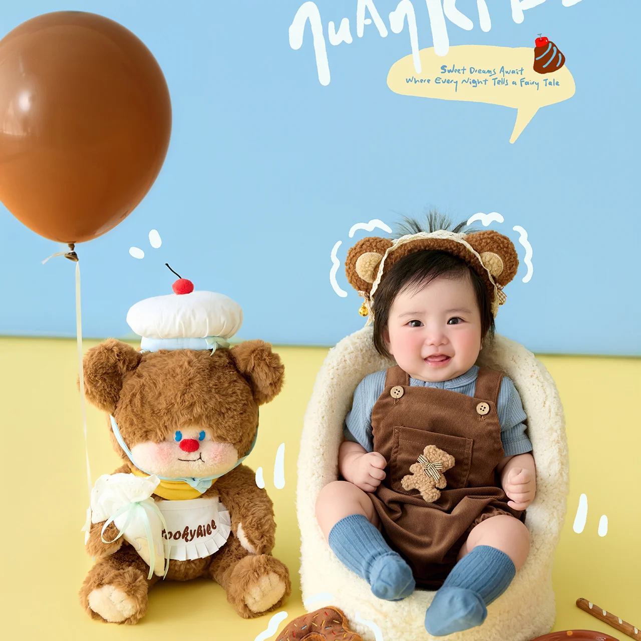 

One year old themed photo clothes taken by a hundred day photography prop studio baby fotografie accessoires 신생아사진 아기 코스프레