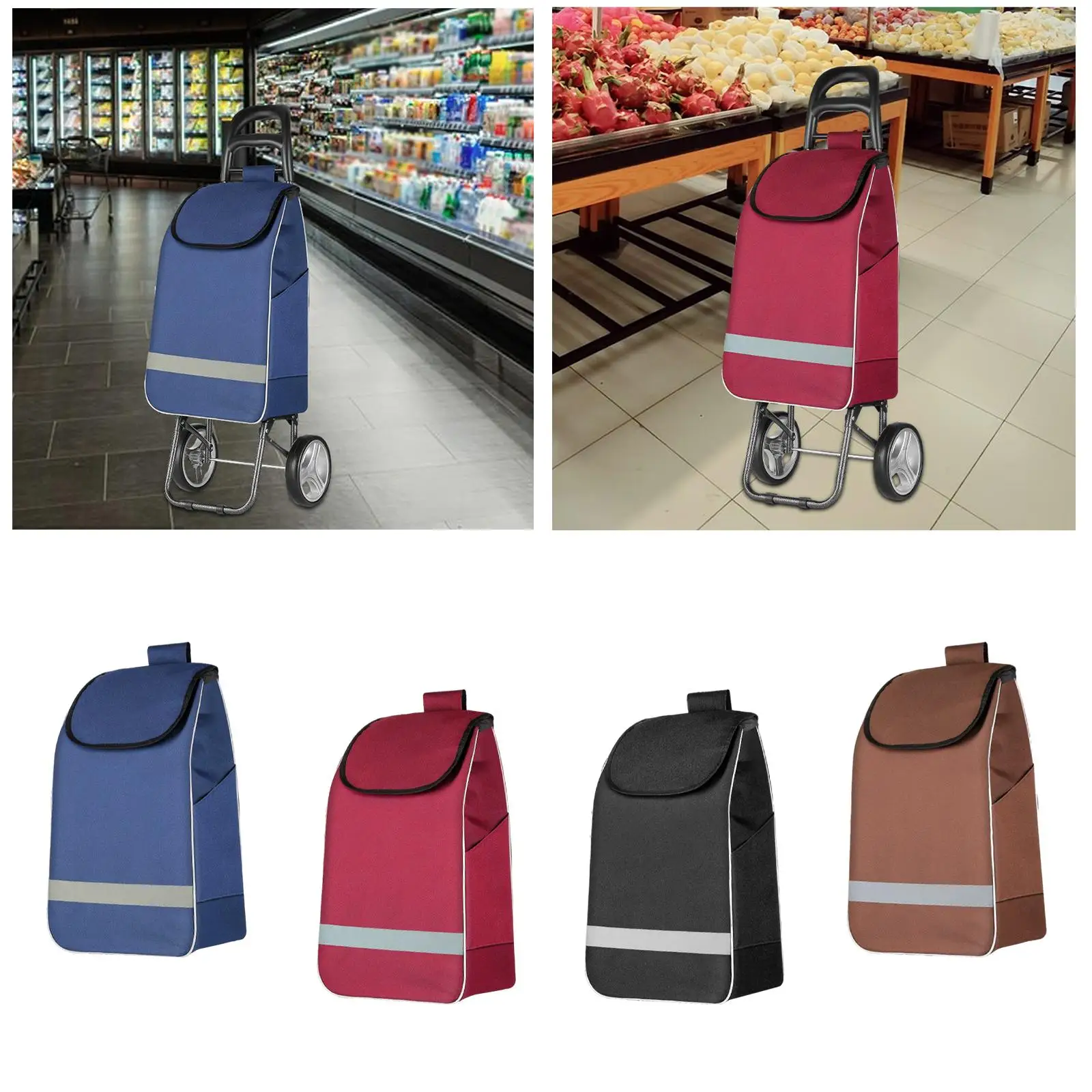 Folding Shopping Cart Bag Storage Organizer Replacement Trolley Cart Spare Bag for Movingluggage Cart Utility Cart Office
