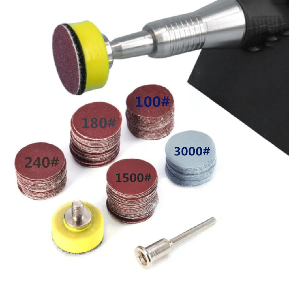 

100 Pcs S Discs Pad Kit 100Grit 180Grit 240Grit 1500Grit 3000Grit Drill Grinder Accessory Cleaning Polishing