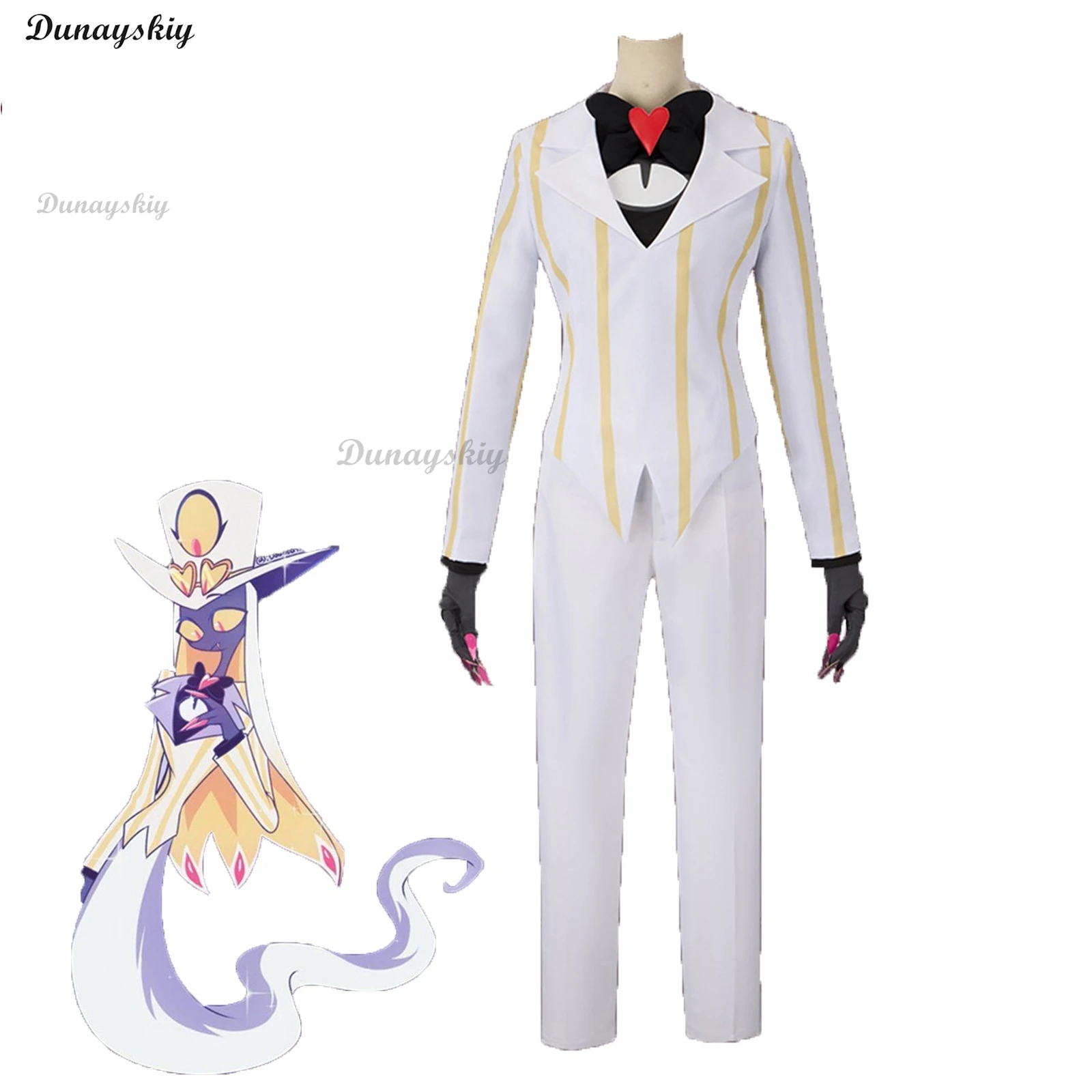 Costume de Cosplay Anime Sir Pentiou, uniforme blanc, ensemble Costume et chapeau, tenue de jeu de rôle d'halloween/Convention 2025
