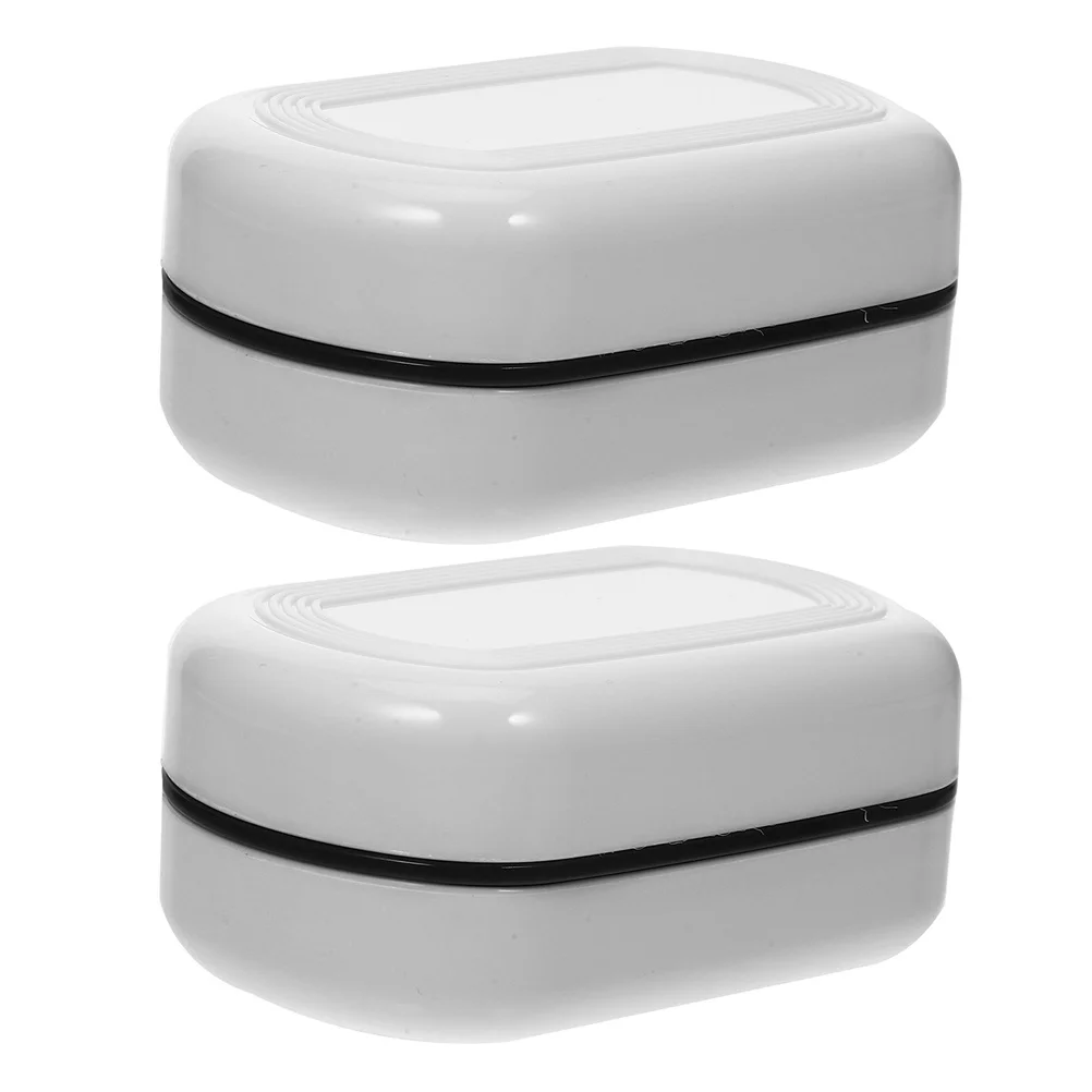 

2Pcs Double Layer Soap Holder with Lid Leak-Proof Portable Soap Box Travel Container Household Bathroom Shower