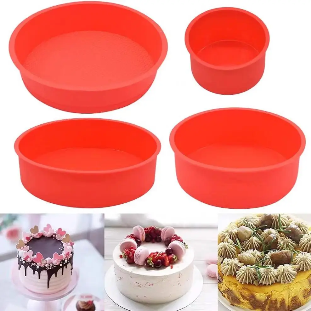 4 5 6 7 8 10 Inch Round Cake Mold Silicone Molds for Cakes Nonstick Cake Pan Baking Forms Pastry Mold