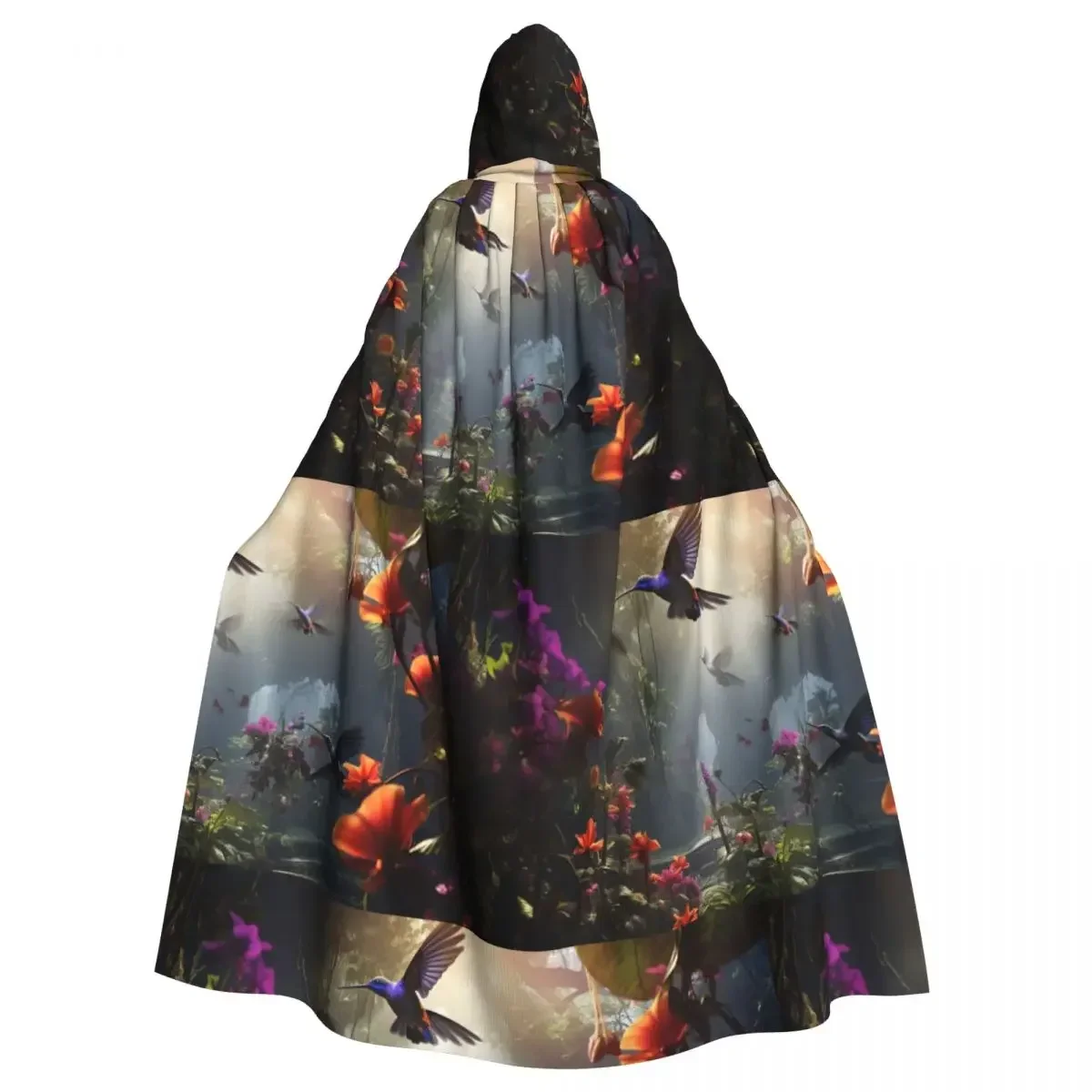 

Fashion Night Wear Suitable For Both Men And Women Hummingbirds Adult Cloak Cape Hooded Medieval Costume Witch Wicca Vampire Elf