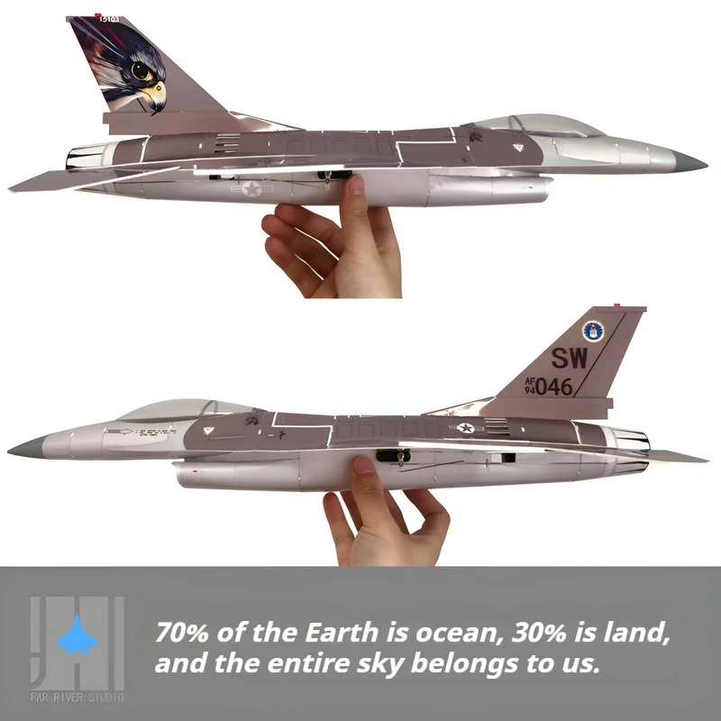 Zhiyuan Weihang F-16 Einzelmotor 30-Zylinder ferngesteuertes zusammengebautes Rc-Modell Desktop-Ornament Starrflügel-Skala-Modellspielzeug