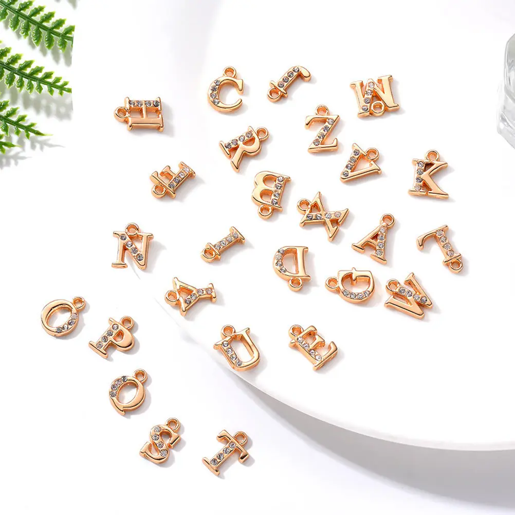 

26Pcs Alphabet Pendant Delicate Letter Charms Premium Alloy DIY Jewelry Necklace Bracelet Keychain Alphabet Pendant
