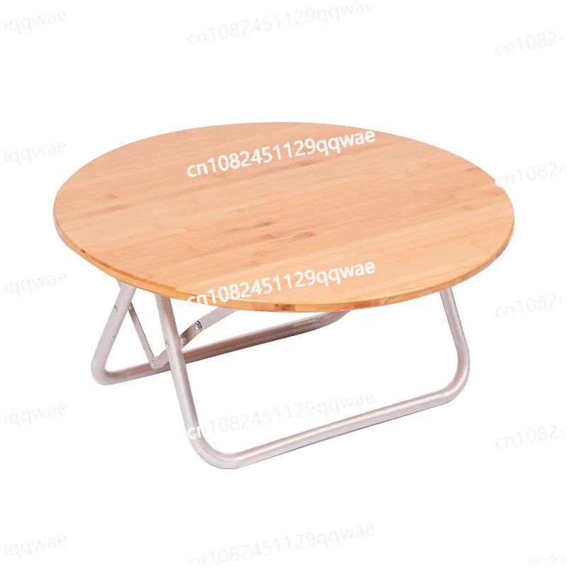 Simple foldable small round table portable outdoor picnic barbecue table camping coffee table