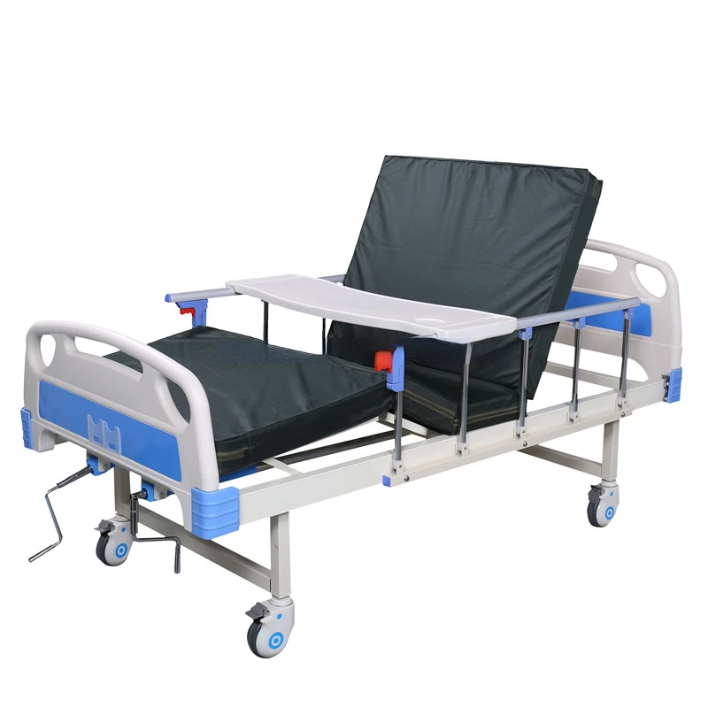 BT-AM127 Cheap 3-function manual bed Medical 3-crank adjustable bed with guide rail mattress Price