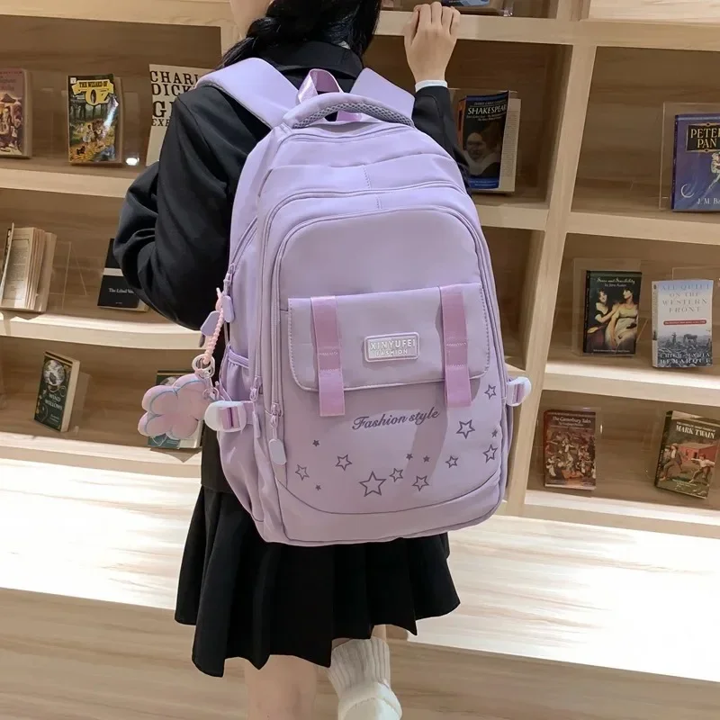 Fashion Casual Travel Shoulder Bags for Women Large Capacity College Student Laptop Backpacks Simple Teenager Girls Schoolbags