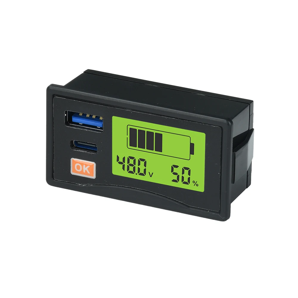 DC 12-24V Digitaler Voltmeter Batteriestandsanzeige USB+Typ C 30W Ausgangsspannungstester Leistungsmesser Auto-Kapazitätsmonitor – Detail 11