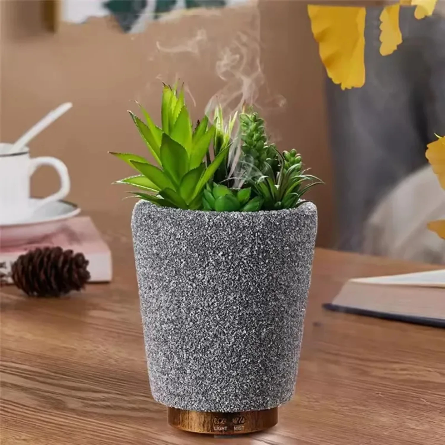 

Ultrasonic Essential Oil Diffuser Plant Air Humidifier Aromatherapy Waterless Auto Off Office Sprayer 200ml