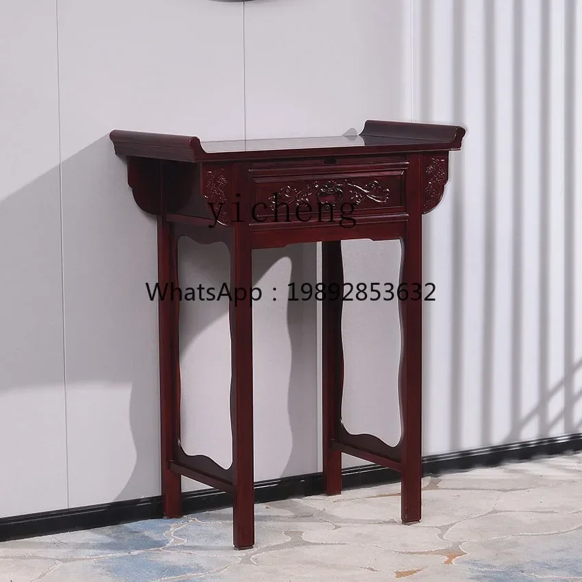 u18 Household African Sandal Wood Altar Altar Solid Wood Incense Burner Table Buddha Shrine Chinese a Long Narrow