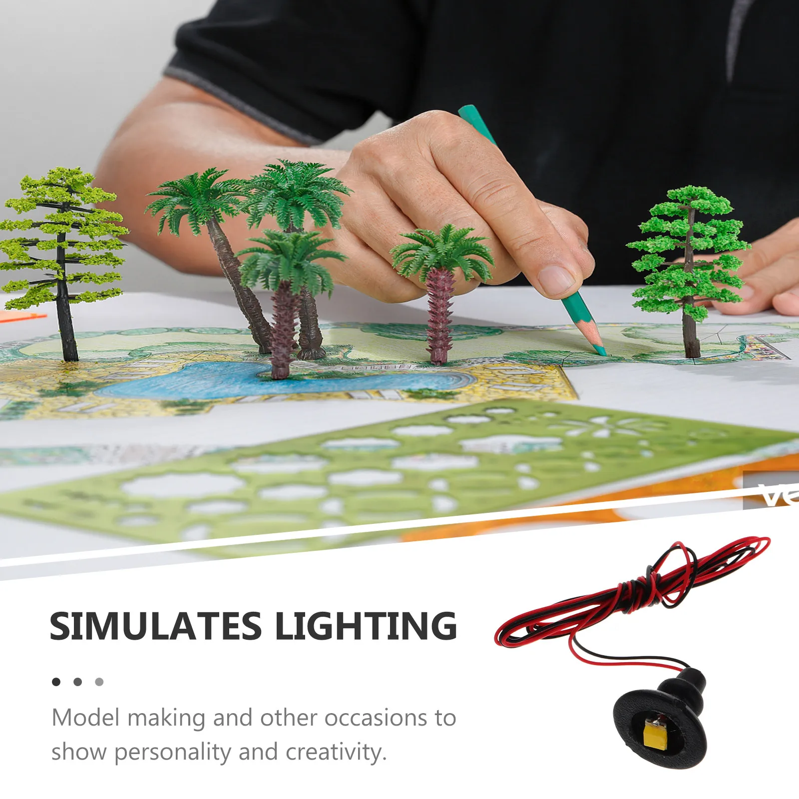 12Pcs Wall Ceiling Lamp LED Lights Realistic Miniature Simulation Indoor Outdoor Decor Micro Landscape Railway Photography