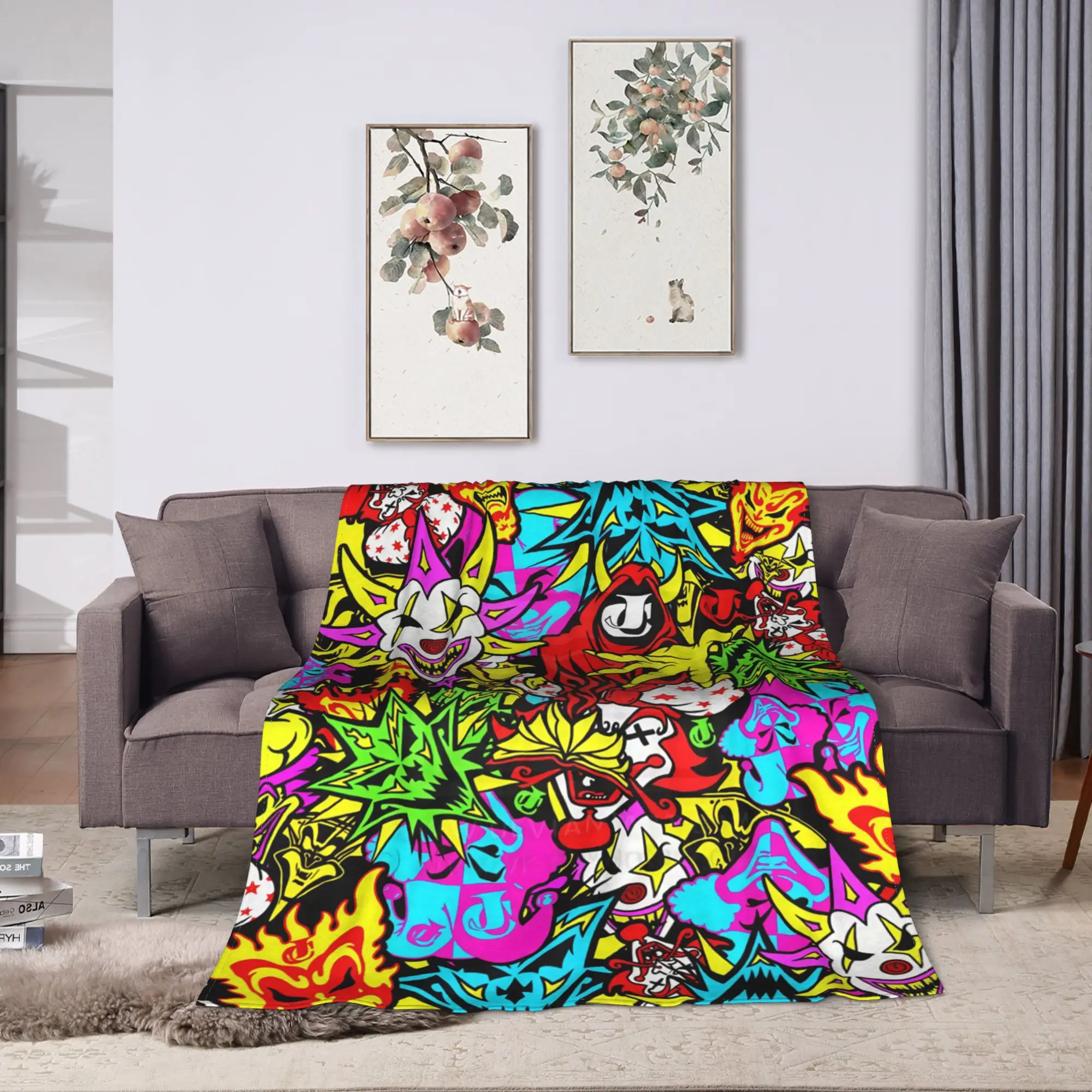 Killer Klowns From Outer Space Wax Warm Soft Blanket Plush Throw Blanket Comfortable Outdoor Flannel Bedspread Sofa Bed Cover