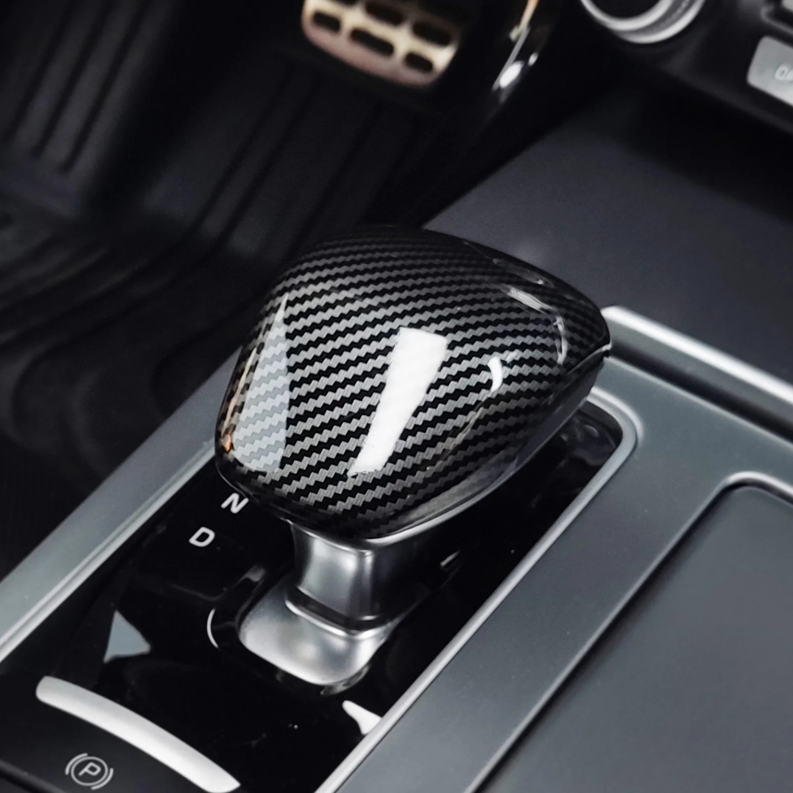 Automotive Console Gear Shift Knob Cover Interior Carbon Fiber Style Stickers For Kia Stinger GT-line GT1