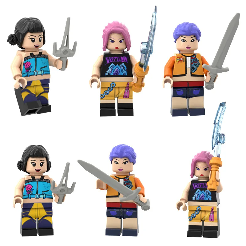 Monster Hunt Korean girl group Renzai building block assembly toys 3 armed figurine figurines model building block toys