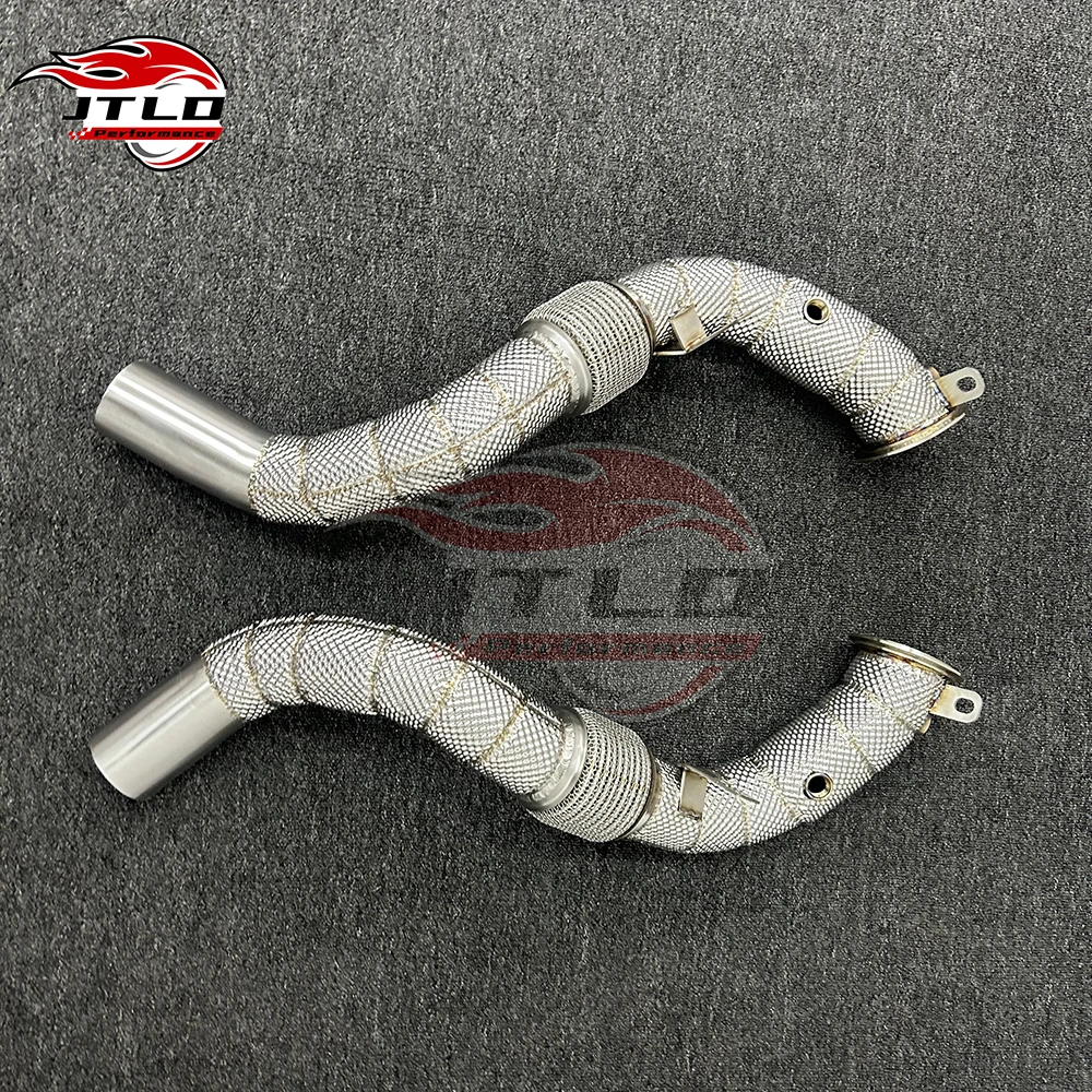 For BMW 650i F06 F12 F13 N63 4.4L V8 Turbo Straight Pipe Exhaust System Part High Flow Performance Downpipe Stainless Steel Heat