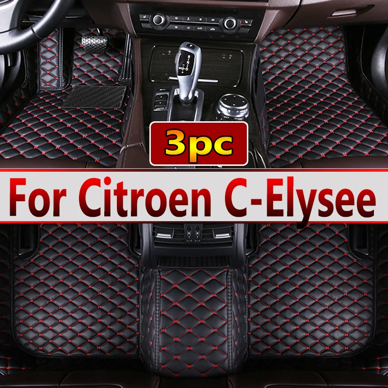 

Автомобильные коврики для Citroen Elysee C-Elysee 2014 ~ 2022, автомобильный кожаный коврик, полный комплект, прочный коврик, автозапчасти, автомобильные аксессуары