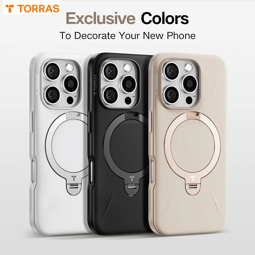 

TORRAS Ostand Series for iPhone 16 Pro Max Case 360° Rotatable Fusion Stand Compatible iPhone 16 15 14 13 Pro Max MagSafe Case