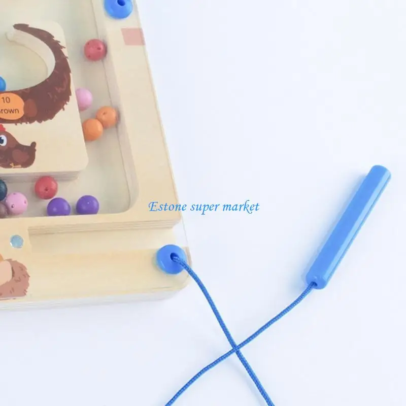 090B Pen Control Training Maze Puzzle Toy for Toddlers Bead Maze Board Developmental Children Color Sorting To
