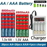 AA AAA Battery 2024 100% Original Rechargeable Battery Original Best-selling 1.5V AA9800MAH+AAAA8800MAH+charger for Screwdriver