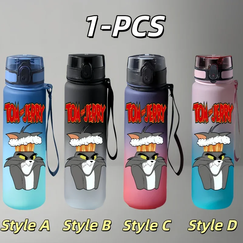 زجاجة مياه توم آند جيري مقاومة للتسرب في الهواء الطلق مع شخصيات كرتونية - زجاجة مياه رياضية ذات سعة كبيرة للأولاد والبنات #6