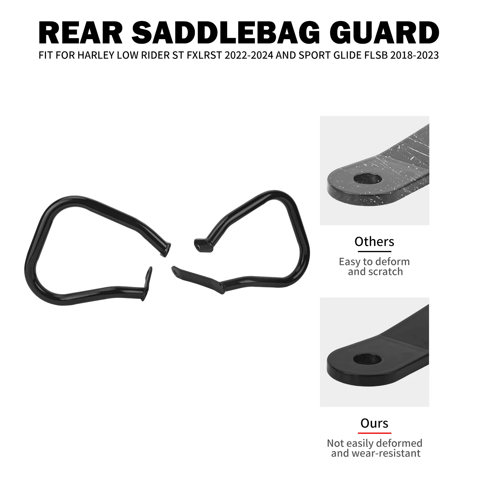 Motorcycle Rear Saddlebag Crash Bar Highway Bumper Guard Accessorie For Harley Low Rider ST FXLRST 2022-2024 Sport Glide 18-23