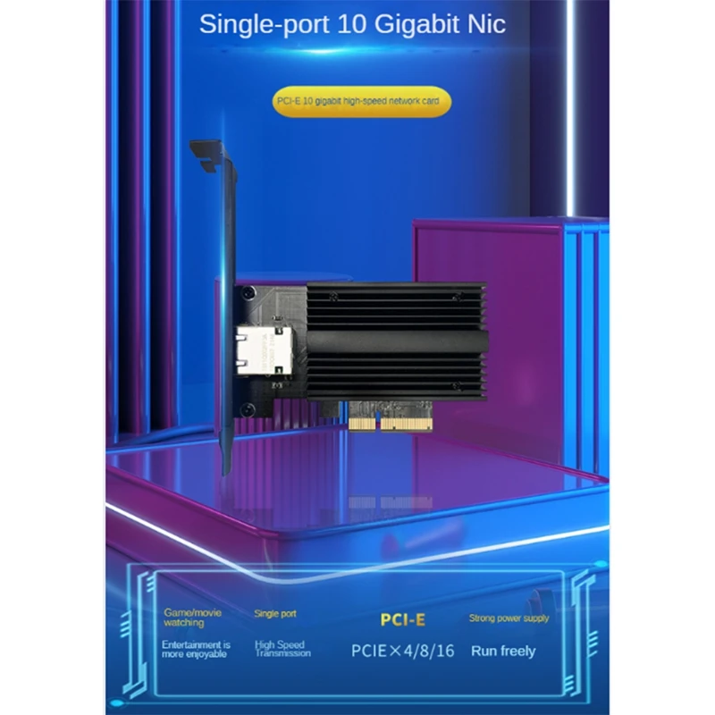PCIE Naar RJ45 Enkele Poort RJ45 10G NIC PXE Schijfloze Boot Server Industriële Computer Ethernet NIC PCIE Netwerkadapter