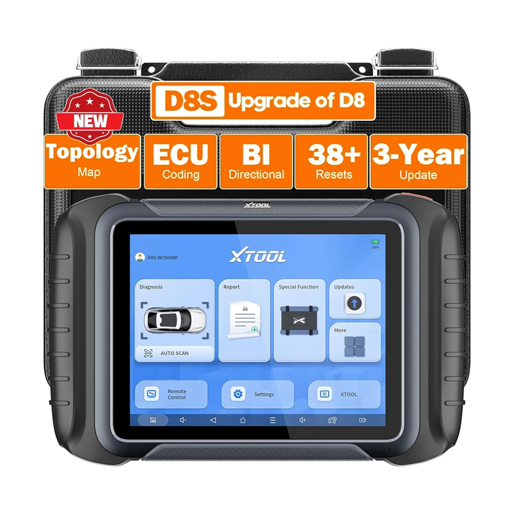 

XTOOL D8S Upgrade 2 Car Diagnostic Scanner Automotivo Tools ECU Coding With Technology Map DOIP&CAN FD 3 Years Free Update