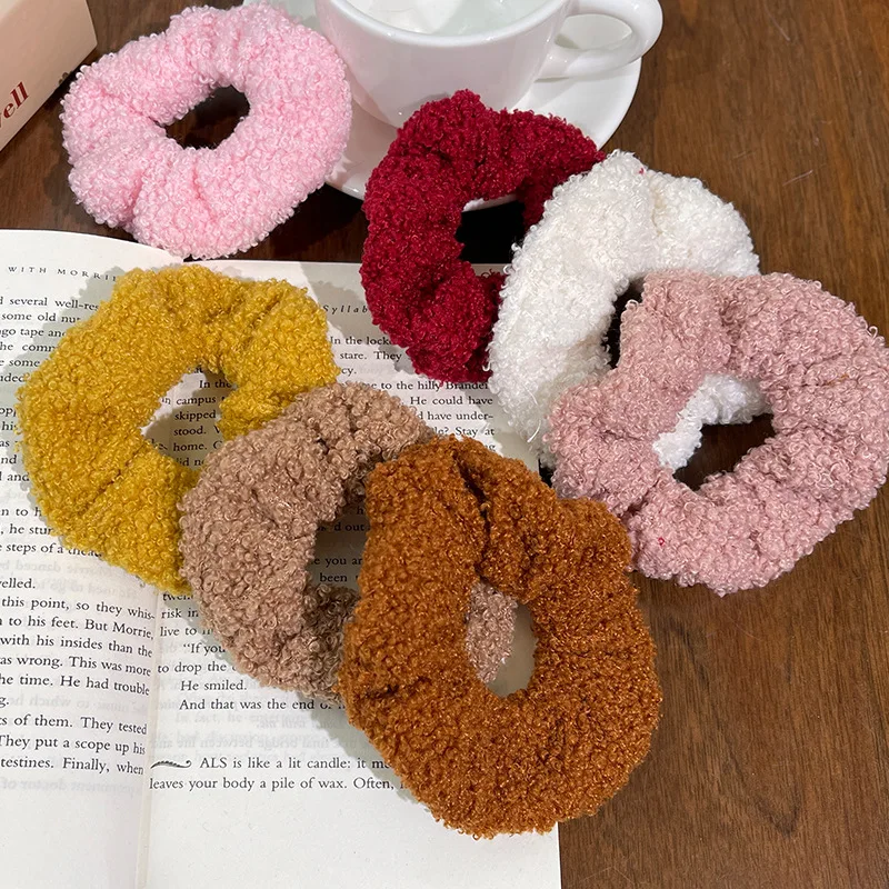 

Korean Version Autumn and Winter Imitation Teddy Fur Plush Large Intestine Hair Loop Lamb Hair Headband Hair Accessory