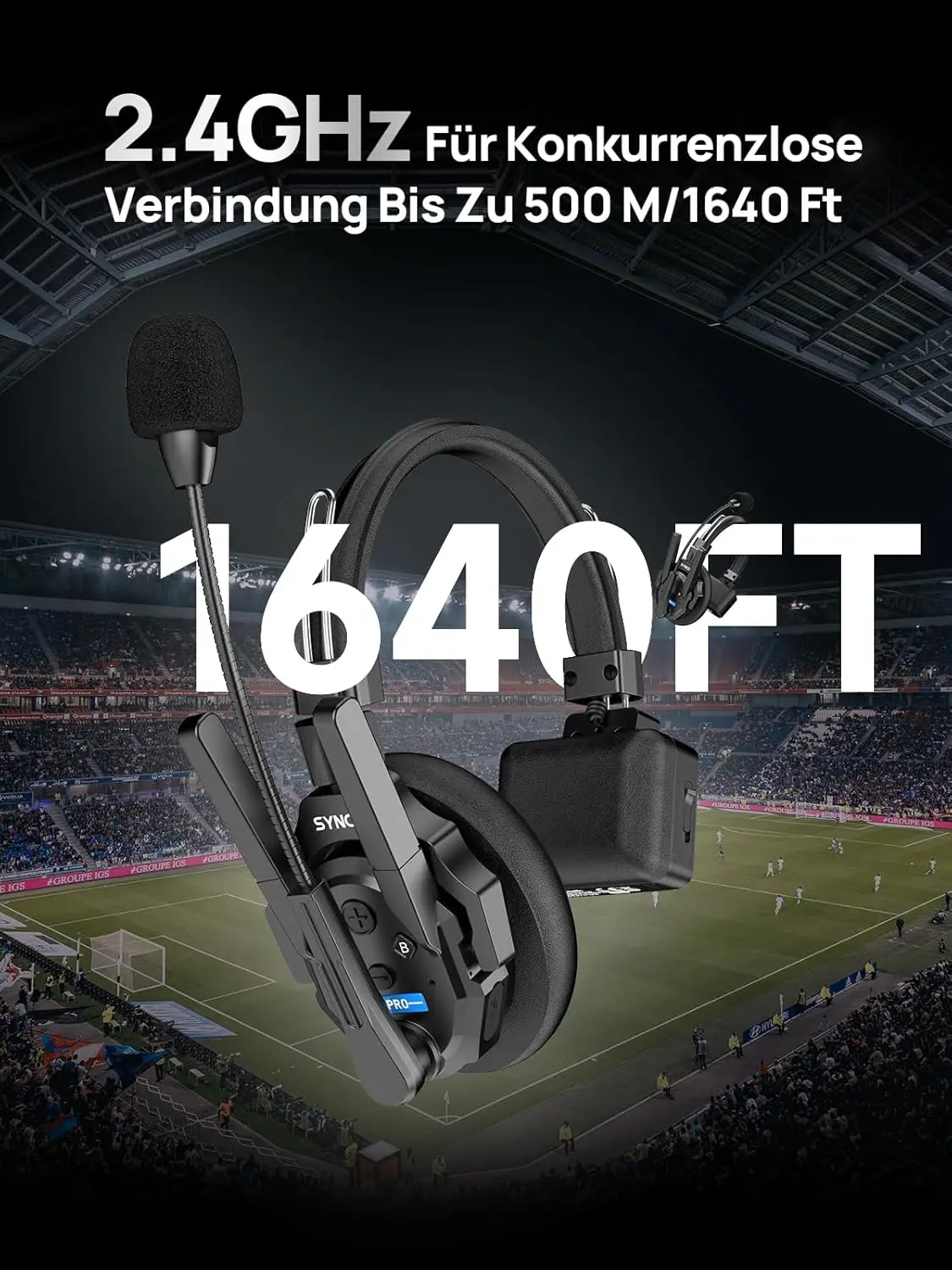 SYNCO XTALK XPRO 2.4G Headset Interkom Nirkabel 500m Komunikasi 5-Orang Peredam Kebisingan untuk Siaran Langsung & Perekaman Video