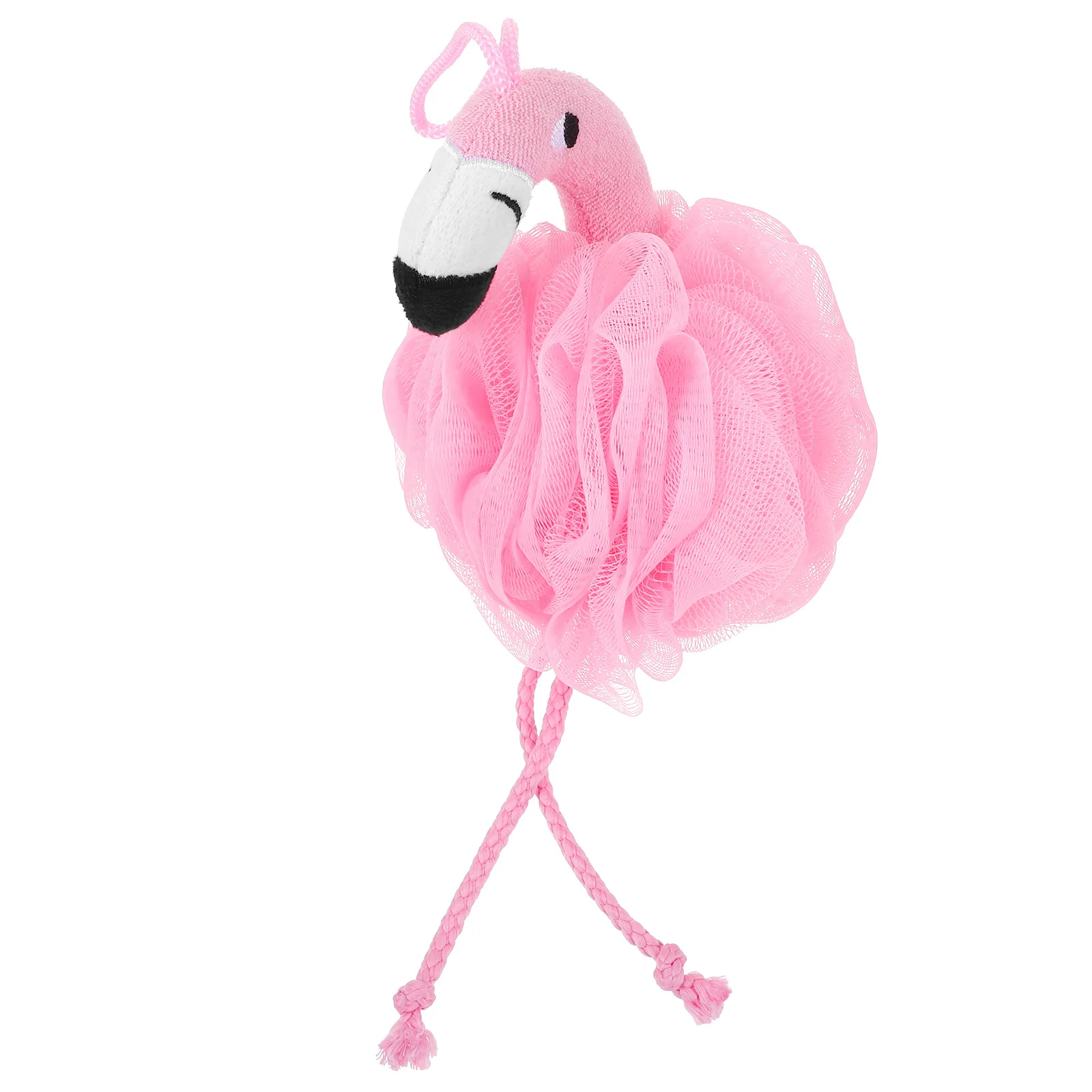 

Pink Flamingo Shaped Bath Balls Mesh Pouf Sponges for Showering Exfoliating Cleansing Daily Bath Body Scrub Net Lathering Tool