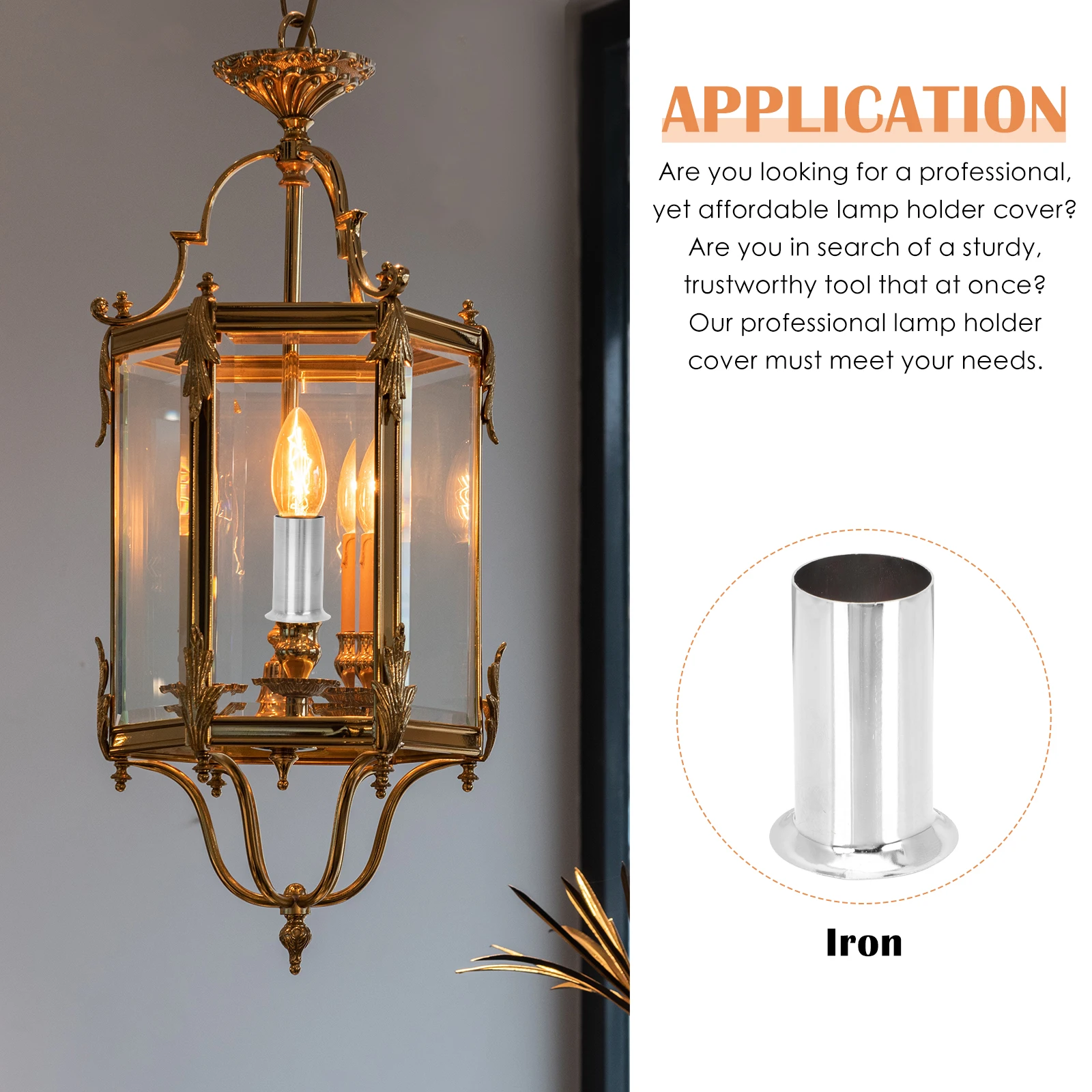 10 قطعة الثريا الكريستال التشفيه كم الحديد أنبوب المصباح ل الثريا استبدال الإضاءة اكسسوارات غطاء قاعدة لمبة